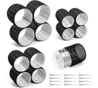 Bigodini termici per capelli, bigodini jumbo con clip, rullo grande con 63 mm, 48 mm, 36 mm, auto-aderenti, per capelli lunghi, medi e corti