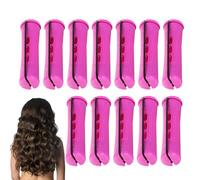 Bigodino per capelli da donna, senza arricciacapelli, rullo per capelli da 12 volte con nastri in gomma antiscivolo, strumento portatile per uso da viaggio e da viaggio