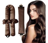 Bigodino per capelli senza calore per ricci durante la notte, 2 pezzi per dormire, aste per la notte senza ricci, bigodini per capelli lunghi e corti (marrone)
