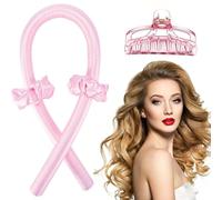 Bigodino Senza Calore per Boccoli Naturali, Heatless Hair Curler per Dormire, per la Maggior Parte Tipi di Capelli, Adatto a Capelli Corti/Medi/Lunghi (Rosa)
