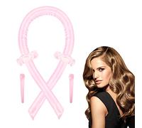 Bigoodino Fascia Bigodino Capelli, Heatless Hair Curler, Silk Morbida Curlers di Raso con 2 Clips, 2 Elastici, Bigodino Lungo per Boccoli per Dormire Durante la Notte (Rosa)