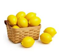 BigOtters artificiale finto frutta limone, 12PCS limone plastica giallo limone per falso Fruit Bowl, home Kitchen Table cabinet party Decor Prop fotografia