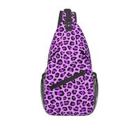 BigOtters Borsa a tracolla con leopardo viola lilla e fresco, zaino a tracolla, per palestra, sport, viaggi, casual, zaino a tracolla per escursionismo, A tinta unita, Taglia unica