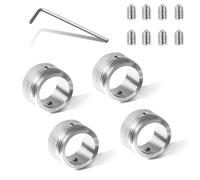 BIGP 4 adattatori per termostato per radiatore RA/Rav/Ravl M30 × 1,5 - 304 in acciaio inox - design a scatto di precisione a prova di perdite, con chiave esagonale (diametro interno 22 mm)