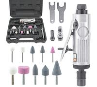 BIGP Set di smerigliatrici ad aria compressa, smerigliatrice pneumatica dritta, smerigliatrice dritta con 10 perni abrasivi per levigatura, lucidatura, incisione e sbavatura