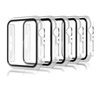 Bigqin 5 Pezzi Custodia Cover Compatibile con Apple Watch Series 6/5/4 SE/SE 2/SE 3 40mm, Pellicola Proteggi Schermo Temperata, Protezione Completa Antigraffio,Trasparente