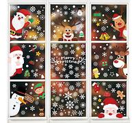 Bigqin Addobbi Vetrofanie Natalizi Adesivi natale,Adesivi Natalizi Finestre Per Decorazioni,248Pcs 9 Fogli Fantastiche Adesivi Statici in PVC
