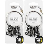 BigRing Steel Portachiavi 4 Blk/4 SS S-Biners (Confezione da 2)