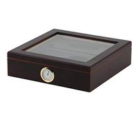 BigSmoke Humidor per Sigari - Cofanetto con Umidificatore, Rivestimento Interno in Cedro Spagnolo, Divisorio, Igrometro Magnetico, Tagliasigari, Posacenere e Coperchio di Vetro - 30 - Marrone