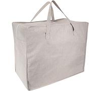 Bigso Box of Sweden Contenitore coperte con manici rinforzati e cerniera - Contenitore armadio per biancheria da letto, vestiti e accessori invernali - Organizer armadio in tessuto - beige