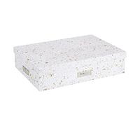 Bigso Box of Sweden Organizer con coperchio con 12 scomparti - Contenitori con scomparti, coperchio e maniglia per accessori vari - Scatole portaoggetti in fibra di legno e carta - oro maculato