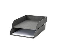 Bigso Box of Sweden Portacorrispondenza in cartone - Porta documenti ufficio impilabili per conservare i documenti - Porta fogli da scrivania in materiale riciclato - Set da 2 - grigio