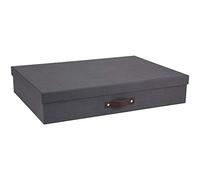 Bigso Box of Sweden Portadocumenti scrivania per fogli formato A3 - Portadocumenti ufficio con coperchio e maniglia - Organizer portadocumenti in fibra di legno e carta - nero