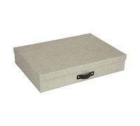 Bigso Box of Sweden Portadocumenti Scrivania A3 - Organizer Ufficio Con Coperchio e Maniglia - In Fibra di Legno e Carta - Beige