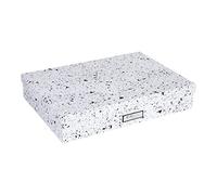 Bigso Box of Sweden Portadocumenti scrivania per fogli formato A3 - Portadocumenti ufficio con coperchio e maniglia - Organizer portadocumenti in fibra di legno e carta - nero maculato