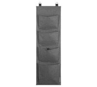 Bigso Box of Sweden Portaoggetti da appendere a porta e parete - Organizer da parete con 4 scomparti per scarpe, accessori e molto altro - Organizer bagno da appendere in poliestere e cartone - grigio