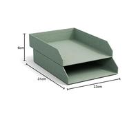 BIGSO Hakan - Set di 2 vassoi per lettere, formato A4, impilabili con manico, per lettere, documenti e documenti, sistema di organizzazione in fibra con carta, verde menta