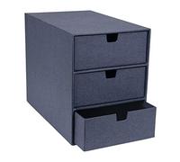 Bigso Ingrid - Organizer da scrivania in tela con 3 cassetti, 20,6 x 16 x 25 cm, colore: Blu