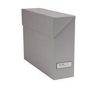 Bigso Lovisa File Box con 12 File Cornice Etichette Sottile Grey