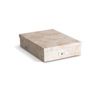 BIGSO OSKAR - Scatola portadocumenti per carta A4, brochure, ecc. - Mensola da scrivania con coperchio e maniglia, scatola in fibra e carta, colore: Beige