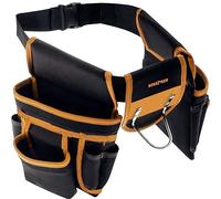 BIGSTREN Cintura portautensili con 22 tasche + supporto per martello, resistente Oxford 600D, con cintura regolabile (67-118 cm), cintura di montaggio professionale per artigiani, lavoratori edili e