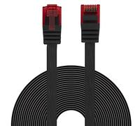 BIGtec Cavo di rete Ethernet LAN, 7,5 m, flessibile, piatto, nero, nastro piatto Gigabit DSL ISDN