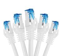 BIGtec Cavo Ethernet CAT 7 Cavo Lan 1m Cavo di Rete - 5 pezzi - RJ45 Cavo Patch bianco 1 Metri Gigabit POE PC Gaming-Cavo Accessori PS5 compatibile PS4 xBox Switch Ethernet Smart TV Box NAS