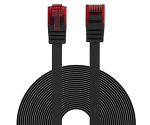 BIGtec Cavo Ethernet LAN, flessibile, piatto, 20 m, cavo di rete piatto, nero