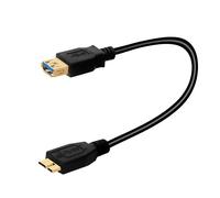 BIGtec Micro USB 3.0 Cavo Adattatore OTG Cavo dati Trasferimento dati 20 cm placcato in oro Cellulare Smartphone Tablet Smart TV Stampante Mouse Tastiere Alloggiamento disco rigido Cavo adattatore HDD