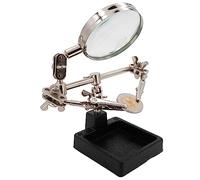 BIGtec Terza mano per saldatura con lente d'ingrandimento, morsetto ausiliario per micromeccanica, accessori per saldatura, strumento per saldatura con morsetti intercambiabili, morsetti a coccodrillo