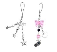 BIGULA 2pcs Stella Del Telefono Bowknot Appeso Pendente Dolce Del Telefono Cinghia Della Borsa Decorazione Portatile Hanging