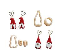 BIGULA 5Pcs Natale a tema argilla taglierina di Natale argilla orecchino taglierina argilla stampi argilla orecchino taglierina per argilla gioielli fare argilla stampi