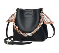 BIGULA Borsa a tracolla alla moda in pelle PU di grande capacità borse a secchiello borsa a tracolla alla moda per lavoro e viaggio casual borsa a catena di lusso, Nero , One Size