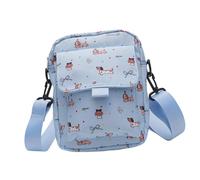 BIGULA Borsa a tracolla con stampa bassotto del fumetto piccola borsa a tracolla con tracolla regolabile con cerniera borsa per telefono per le donne unisex borsa a tracolla, Azzurro, One Size