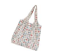 BIGULA Borsa per la spesa pieghevole multiuso di grande capacità resistente all'acqua per viaggi all'aperto e campeggio mercato lavabile essenziale, Pianta Beige, One Size