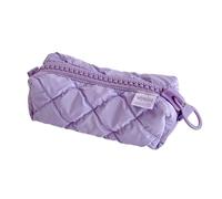 BIGULA Grande astuccio portapenne in cotone poliestere portapenne organizer con cerniera borsa da viaggio per trucco per ufficio scuola, Viola, 22.5x11.5x9cm/8.85x4.52x3.54in