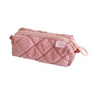 BIGULA Grande astuccio portapenne in cotone poliestere portapenne organizer con cerniera borsa da viaggio per trucco per ufficio scuola, Rosa, 22.5x11.5x9cm/8.85x4.52x3.54in