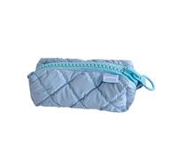 BIGULA Grande astuccio portapenne in cotone poliestere portapenne organizer con cerniera borsa da viaggio per trucco per ufficio scuola, Blu, 22.5x11.5x9cm/8.85x4.52x3.54in