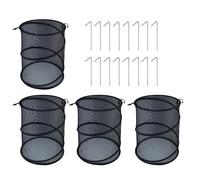 BIGULA Sistema di protezione per piante ventilato in 4 pezzi, resistente, con ancoraggi a terra, per vegetazione all'aperto, pieghevole, con paletti