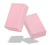 Biguphate Yoga Blocks 2 Pack, EVA Foam Yoga Block Supportive Latex-Free, Non-Slip Exercise Blocks, Yoga Accessories for Pilates, Meditation, Balance, Stretching and Deep Poses (Pink)