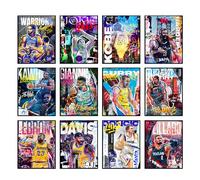 BigWig Prints Poster da basket NBA con Steph Curry, Kobe Bryant, Kevin Durant, LeBron, Warriors, Lakers, set da 12 pezzi (senza cornice, 20,3 x 25,4 cm)