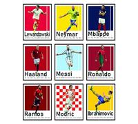 BigWig Prints Poster di calcio - Decorazione per camera da letto per ragazzi, poster di calcio Messi, decorazione per stanza da calcio per ragazzi, Ronaldo e Messi, poster Messi per camera da letto