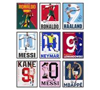 BigWig Prints Poster di Calcio - Messi e Ronaldo per Camera da Letto dei Ragazzi, Arte da Parete Murale