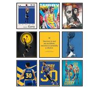 BigWig Prints Steph Curry, poster da basket per camera da letto, set da 9 pezzi (senza cornice, 20,3 x 25,4 cm)