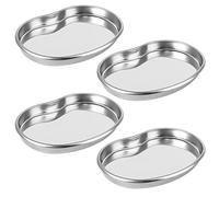 Bigxin 4PCS Vassoio Medico di Disinfezione dello Strumento Medico Piatto di Stoccaggio in Acciaio Inossidabile Piastra Vassoio per Tatuaggio, Sterilizzazione, Uso Medico 21.5 * 14.5 * 2.1cm