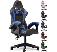 bigzzia Sedia da Gaming, Ergonomica, Per Gamer, con Cuscino Lombare e Poggiatest