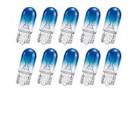 BIHEE Luce di posizione blu, 10 pezzi T10 lampada alogena W5W 12V 5W 4300K lampada base in vetro per illuminazione interna, luce di parcheggio, illuminazione targa, illuminazione porta, bagagliaio