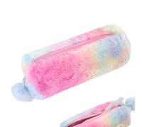 Biiange Astuccio arcobaleno, astuccio arcobaleno, astuccio in peluche, astuccio per cancelleria con cerniera, astuccio portatile, astuccio per cancelleria, custodia per trucco, per lavoro quotidiano