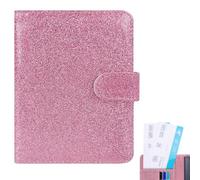 Biiange Custodia per passaporto, porta passaporto, custodia per passaporto, portafoglio combinato, in pelle PU, protezione per passaporto (1 pezzo), Rosa, Lucido