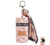 Biiange Custodia per rossetto, portachiavi, organizer per rossetti, borsa portatile per rossetto da viaggio (rosa)